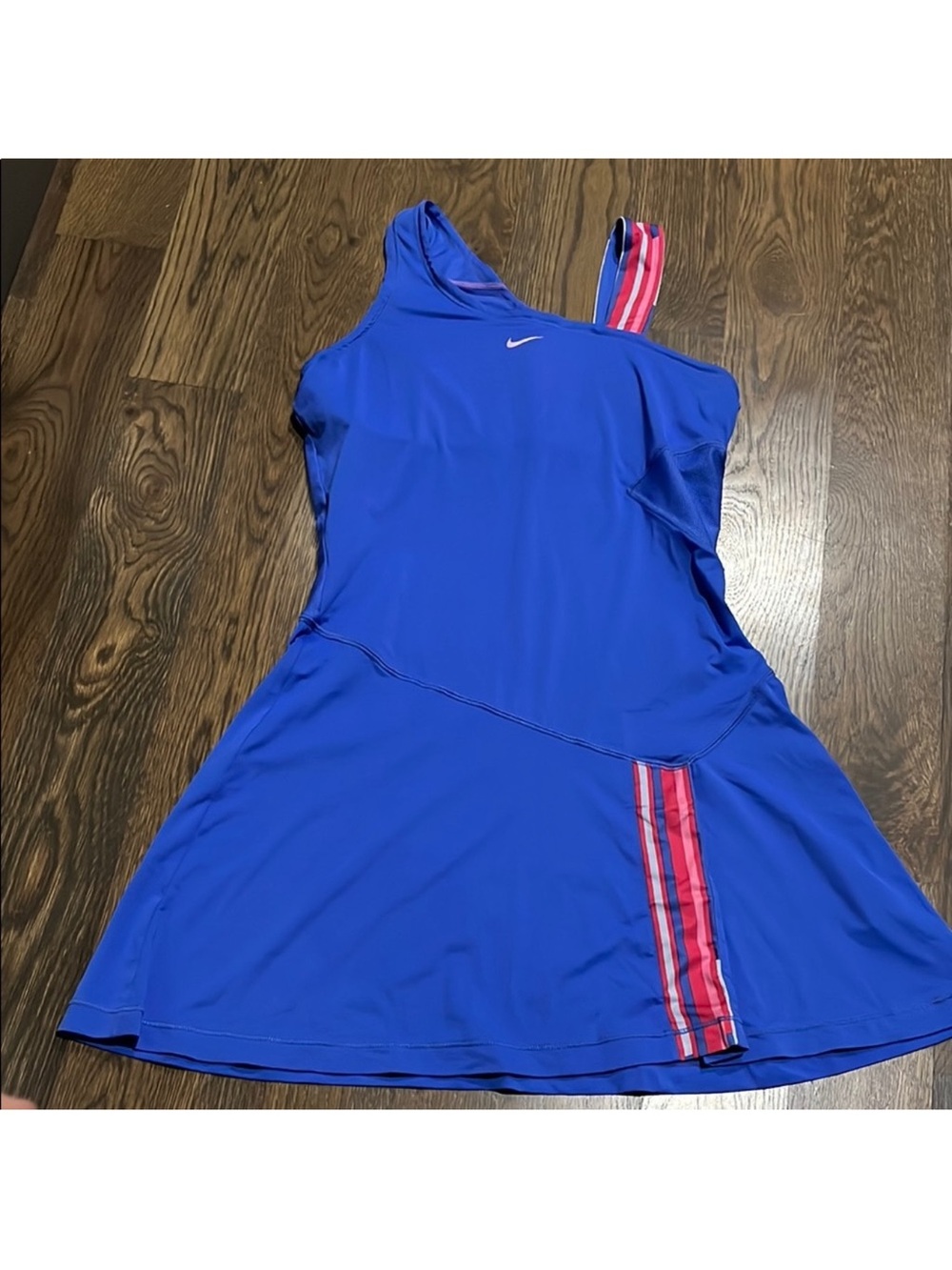 Nike Dri-FIT One Shoulder Tennis Dress Blue Pink Size M